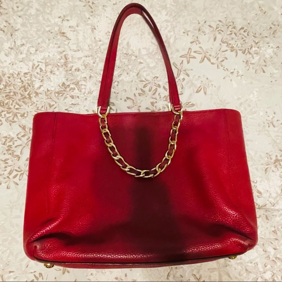 Michael Kors Harper Large East West Tote, Red - Picture 2 of 6